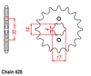 Lazer 6 Moped Front Counter Sprocket 428