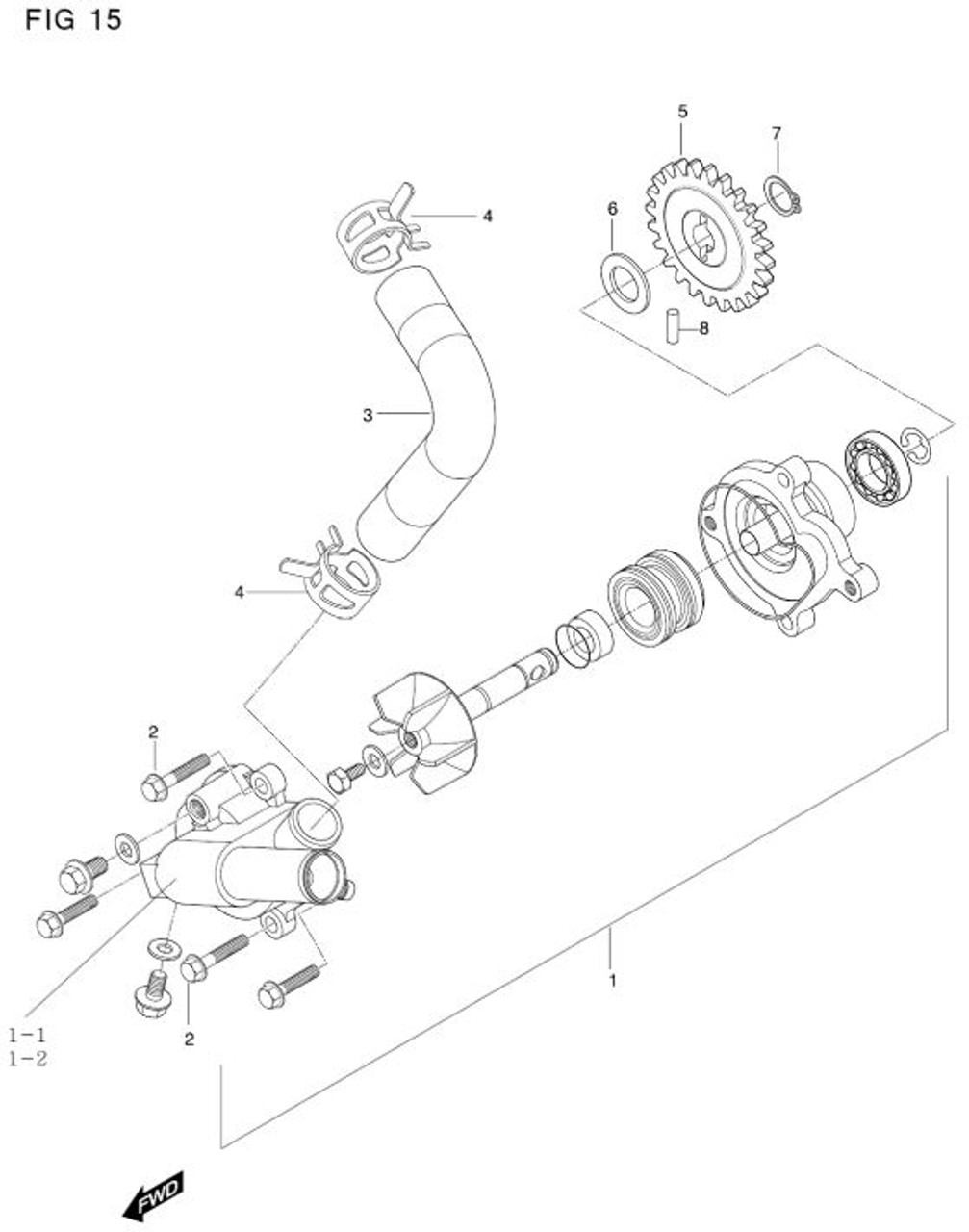 Circlip Water Pump Driven Gear for Hyosung water pump and other applications