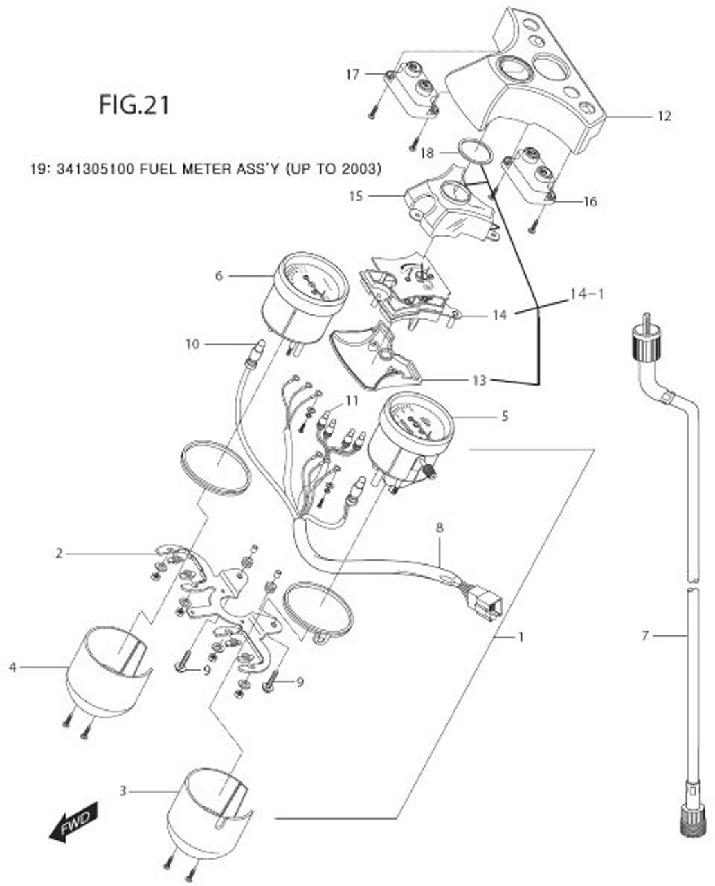 34910HG5104 GV250 Speedometer Cable