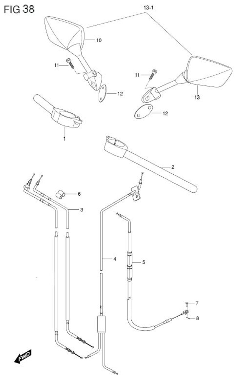 Throttle Cable for Hyosung GT250R up to 2009