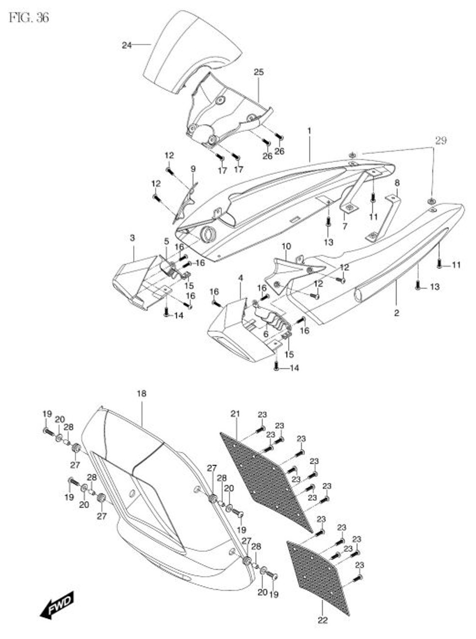 GV650 Left Side Air Duct Cover