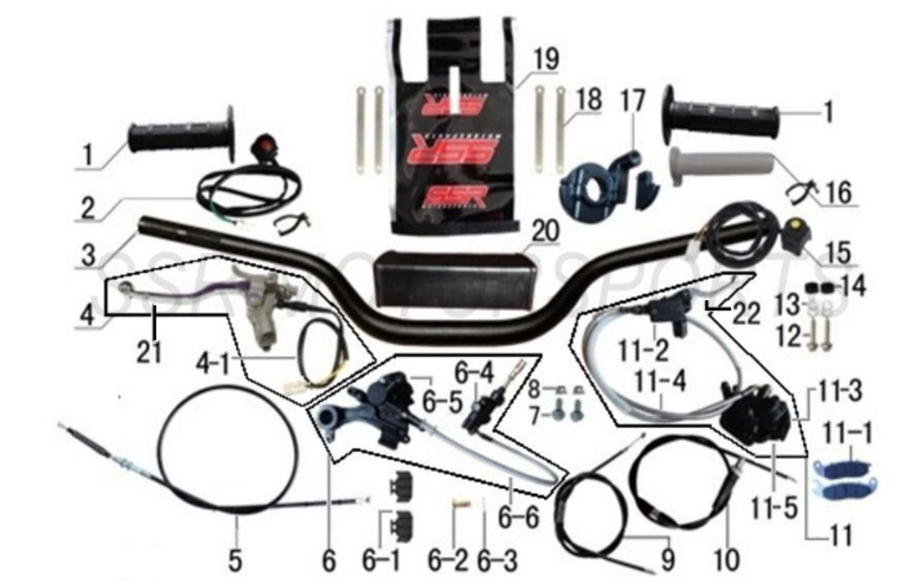 SSR SR189 Rear Brake Caliper and Master Cylinder System Line