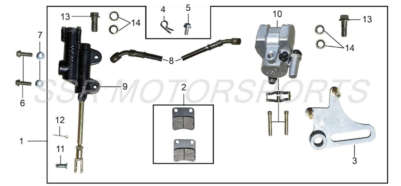 SSR 110TR 125TR 140TR 160TR 170TR Rear Brake Caliper