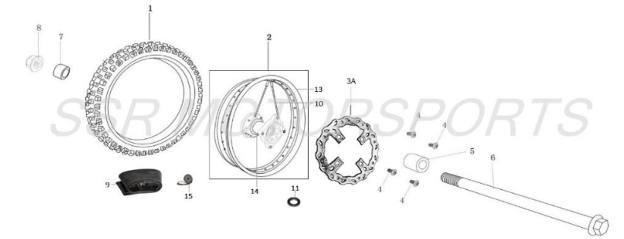 SR125 Front Rim Wheel Assembly 2015 2016 2017 2018 2019 2020 201 2022 +