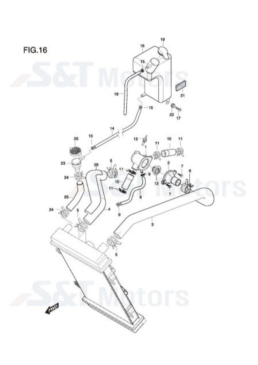 GV650 ST7 Radiator Out Hose