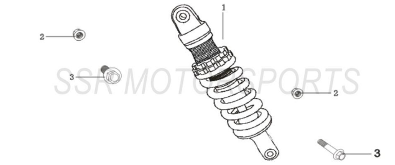 SSR Rear Shock SR140TR (BW), SR160TR, SR170TR BS-35AR L=290 1000LBS