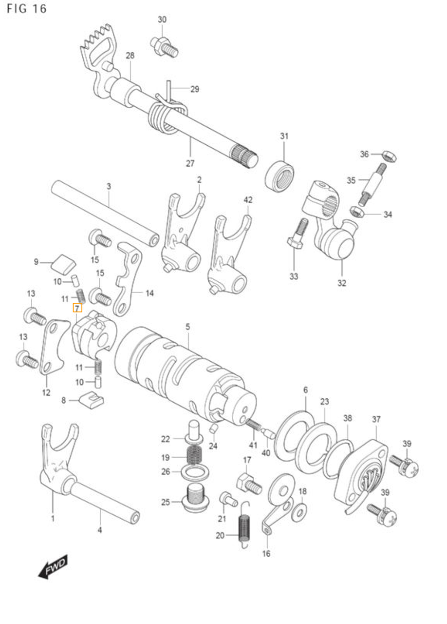 Hyosung Gear Shift Cam Driven Gear