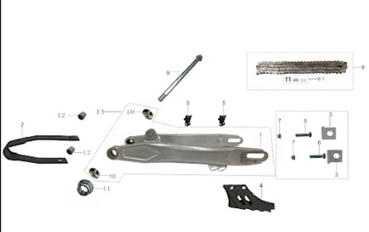 Kayo Chain Guide TS90 TD125 TT125 TT140