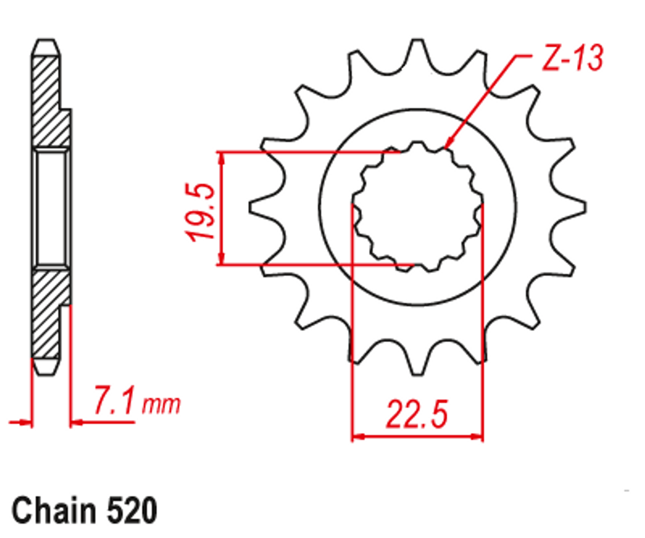 XF250 Front Sprocket Counter