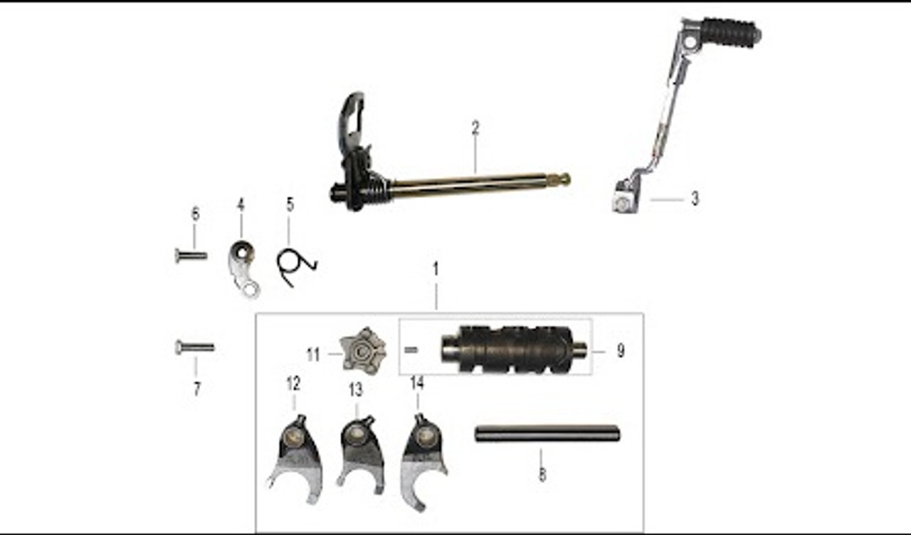 Kayo K2 230 Shift Shaft Shifter