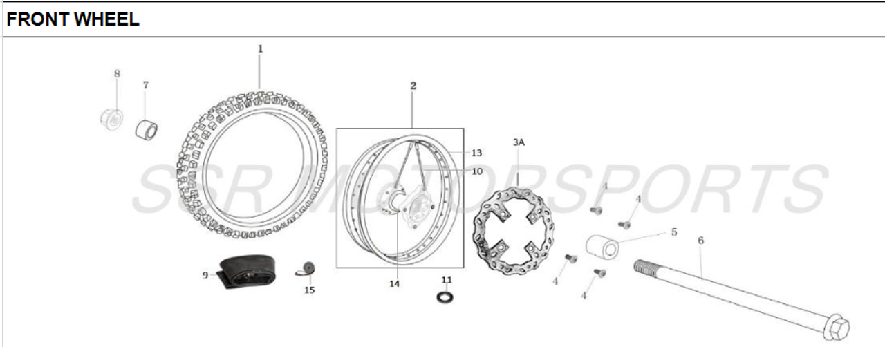 SSR SR110 Front Wheel Spoke Set 110 SEMI 110