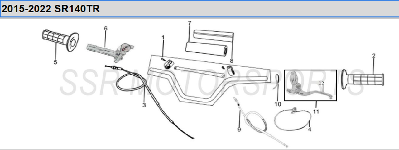 SSR Throttle Cable 110TR 140TR 160TR 170TR 160TX 170TX BW 110 140 160 170 