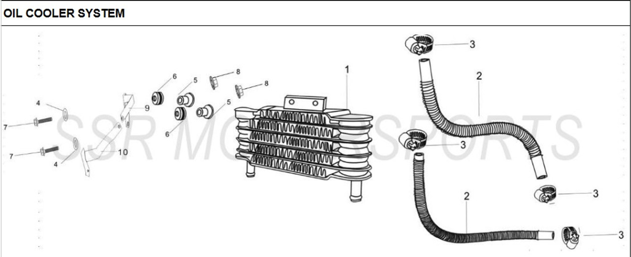 SSR SR160TX SR170TX 160 170 TX 160TX 170TX Oil Cooler Brackets to Shrouds