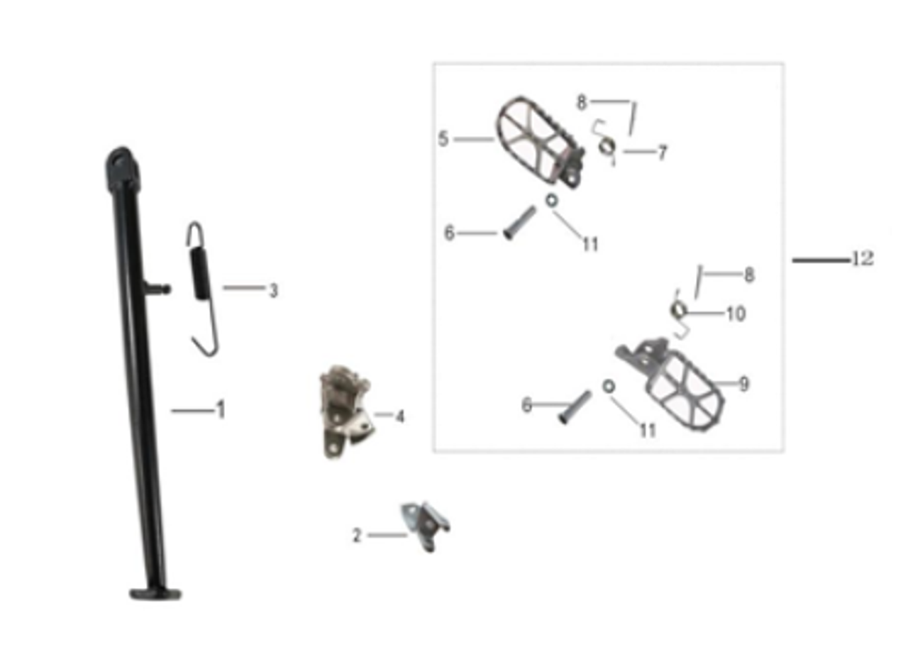 Kayo Left Footrest Peg Bracket KT250