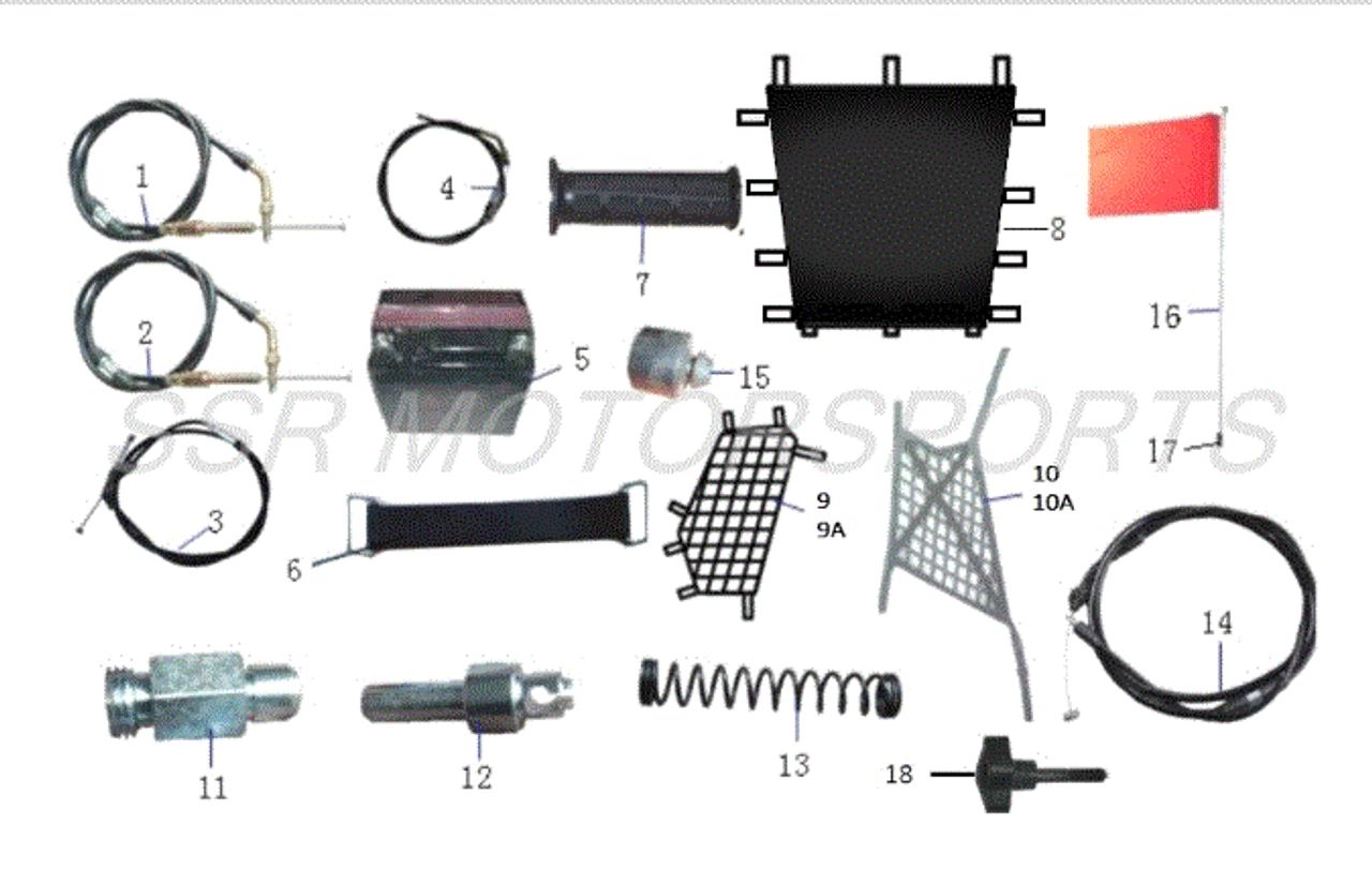 SRU170RS 170 SSR UTV Reverse Cable