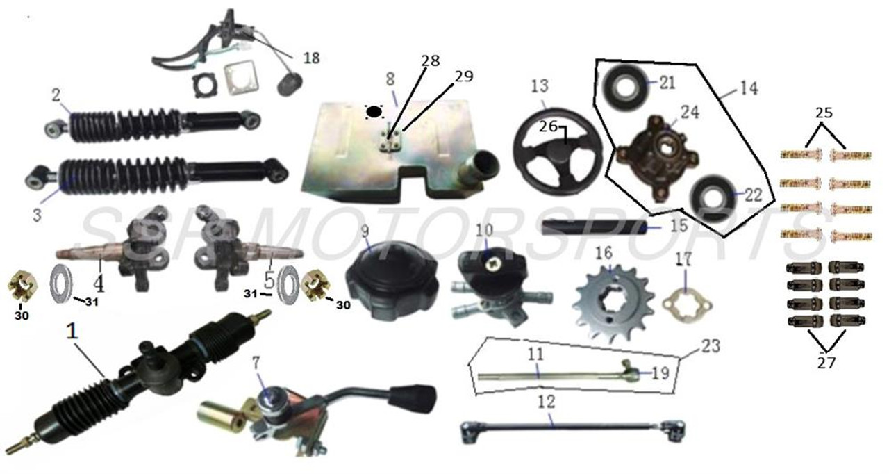 SRU170RS Right Side Spindle 2016 and newer