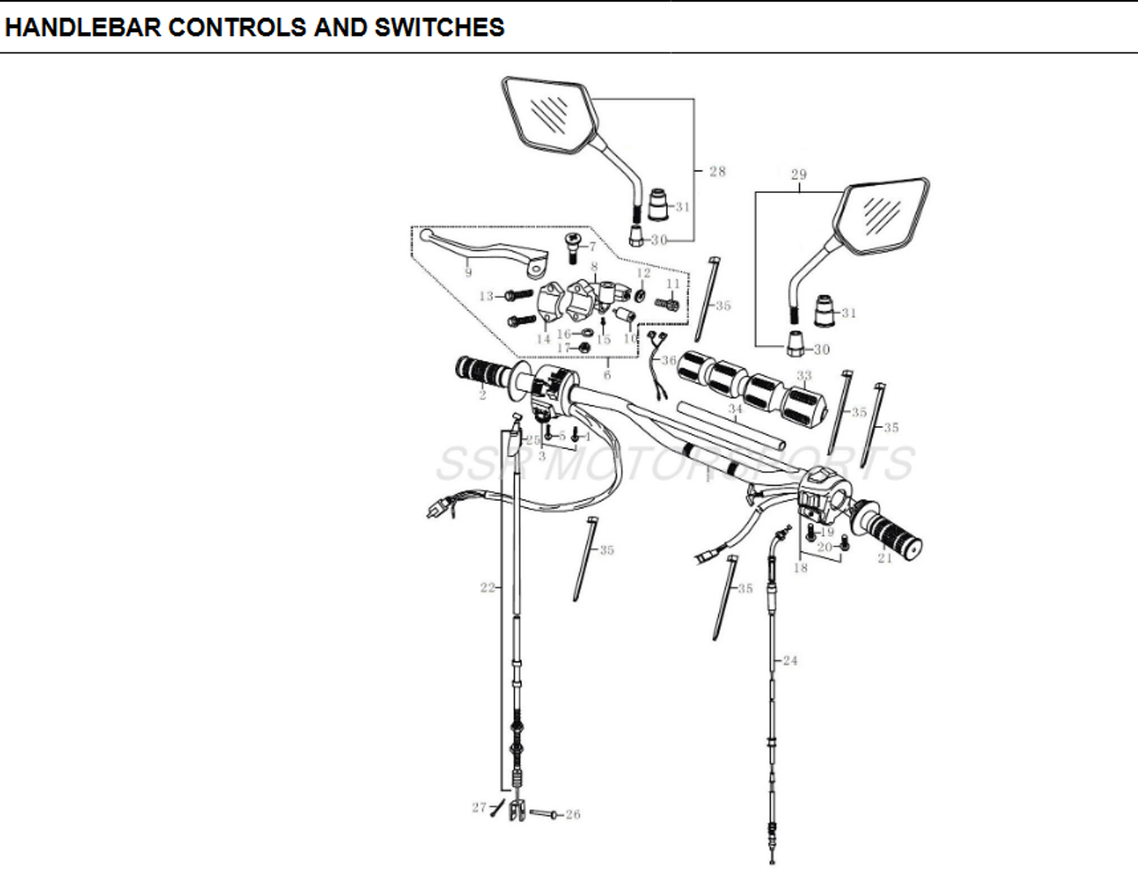 SSR XF250 Left Side Control Switch Turn Signal XF250X