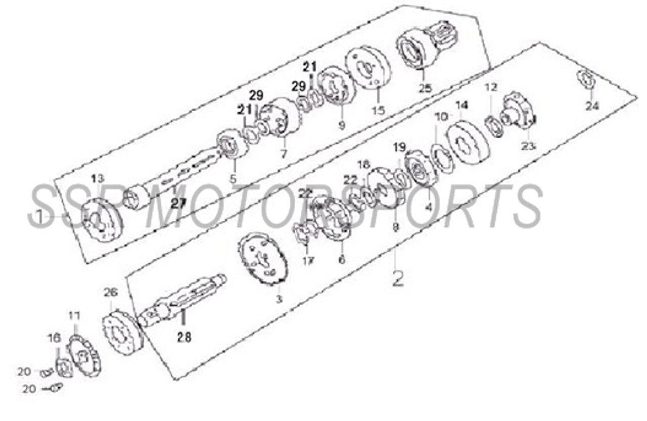 SSR Kick Starter Idler Gear 160 170 160TR 170TR 160TX 170TX 22 teeth