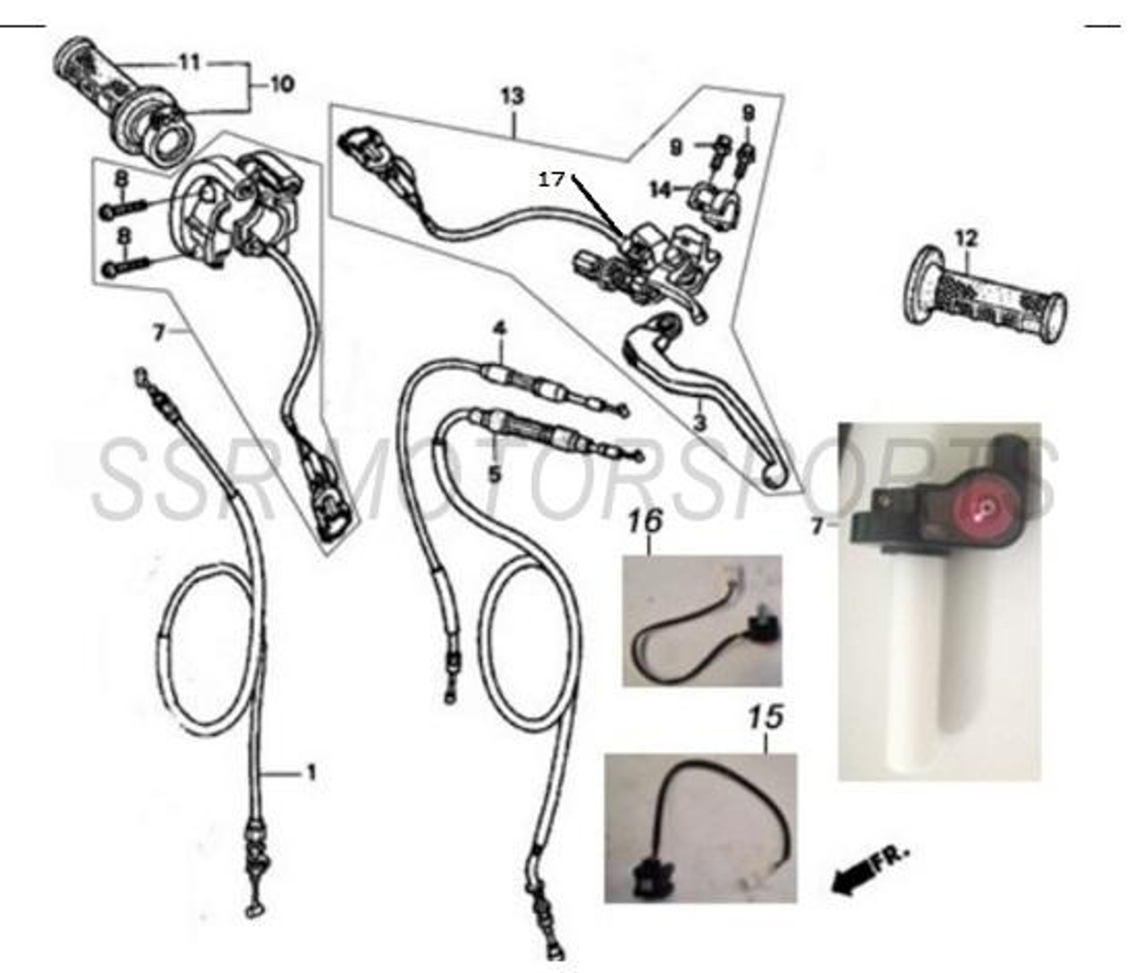 SSR SR250S Clutch Perch Assembly Lever 250