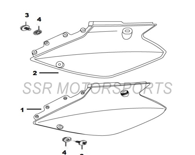 SSR XF250 Left Cover White Side Number Plate