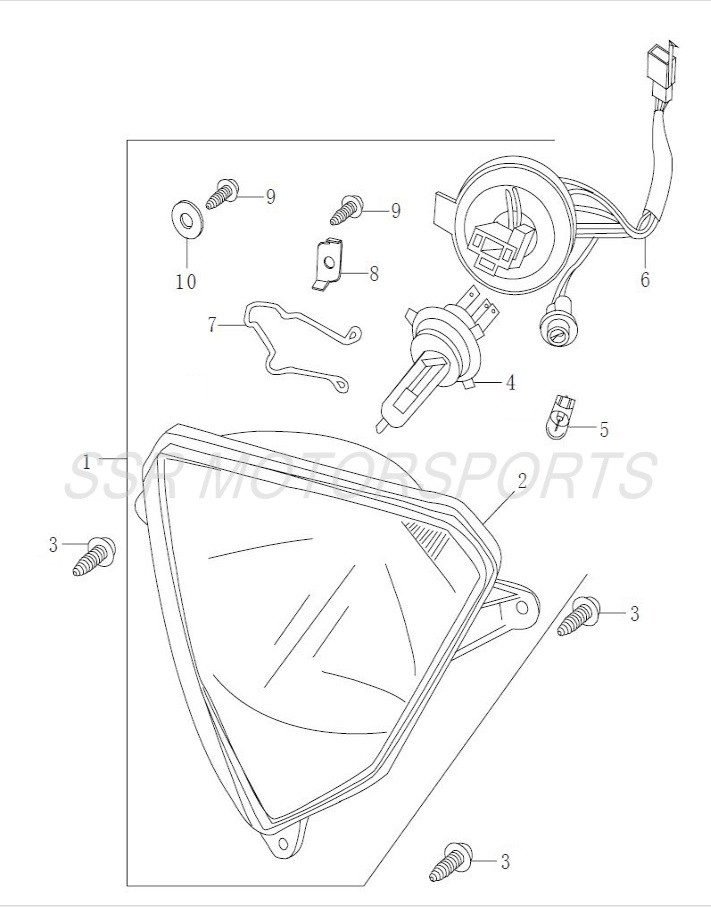 SSR XF250 Headlight Socket Assembly