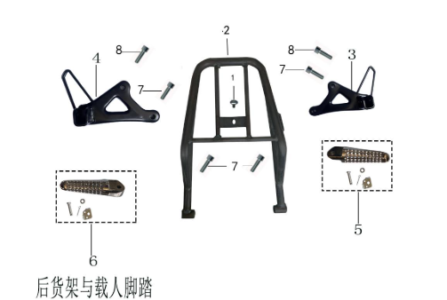 Kayo T4 230 passenger peg kit