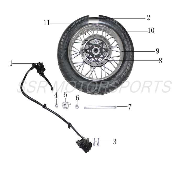 SSR Lazer 6 Front Brake System Caliper Master Cylinder Line