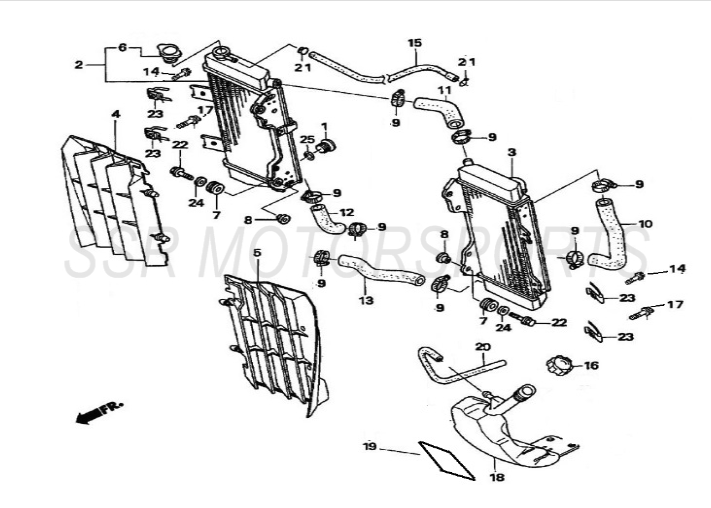 U-SHAPED CLIP NUT M6 for SSR SR450S radiator mount