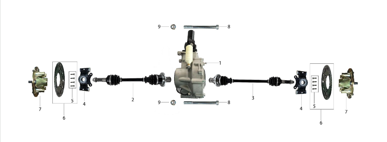 Kayo S200 Left Rear Axle