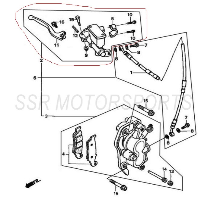 SSR SR250S Front Master Cylinder Silver 250 A00051-04-00