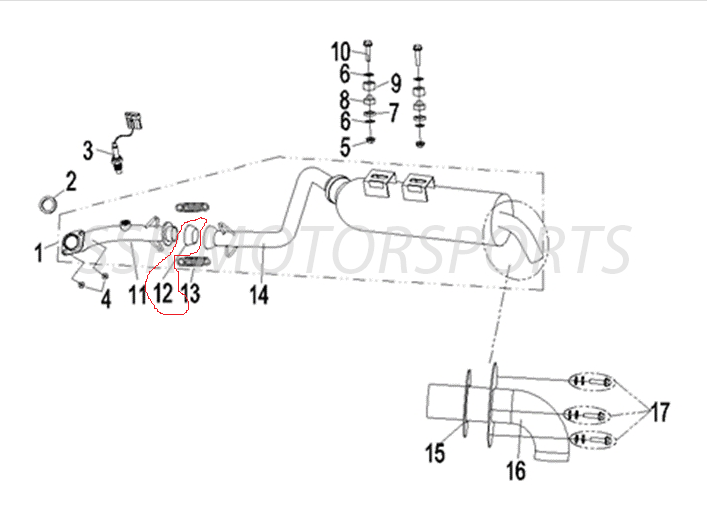 SSR Bison 400U Muffler Exhaust Spring