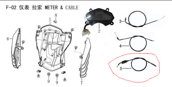 American Lifan KP Mini 150 Clutch Cable SS3