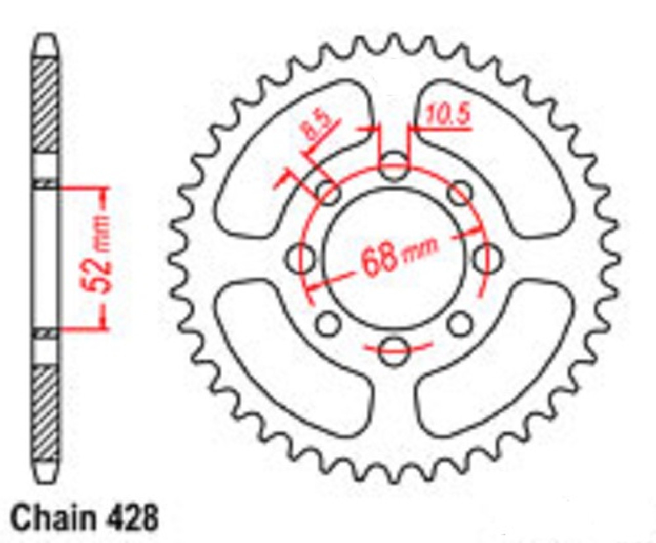 ssr 125 rear sprocket