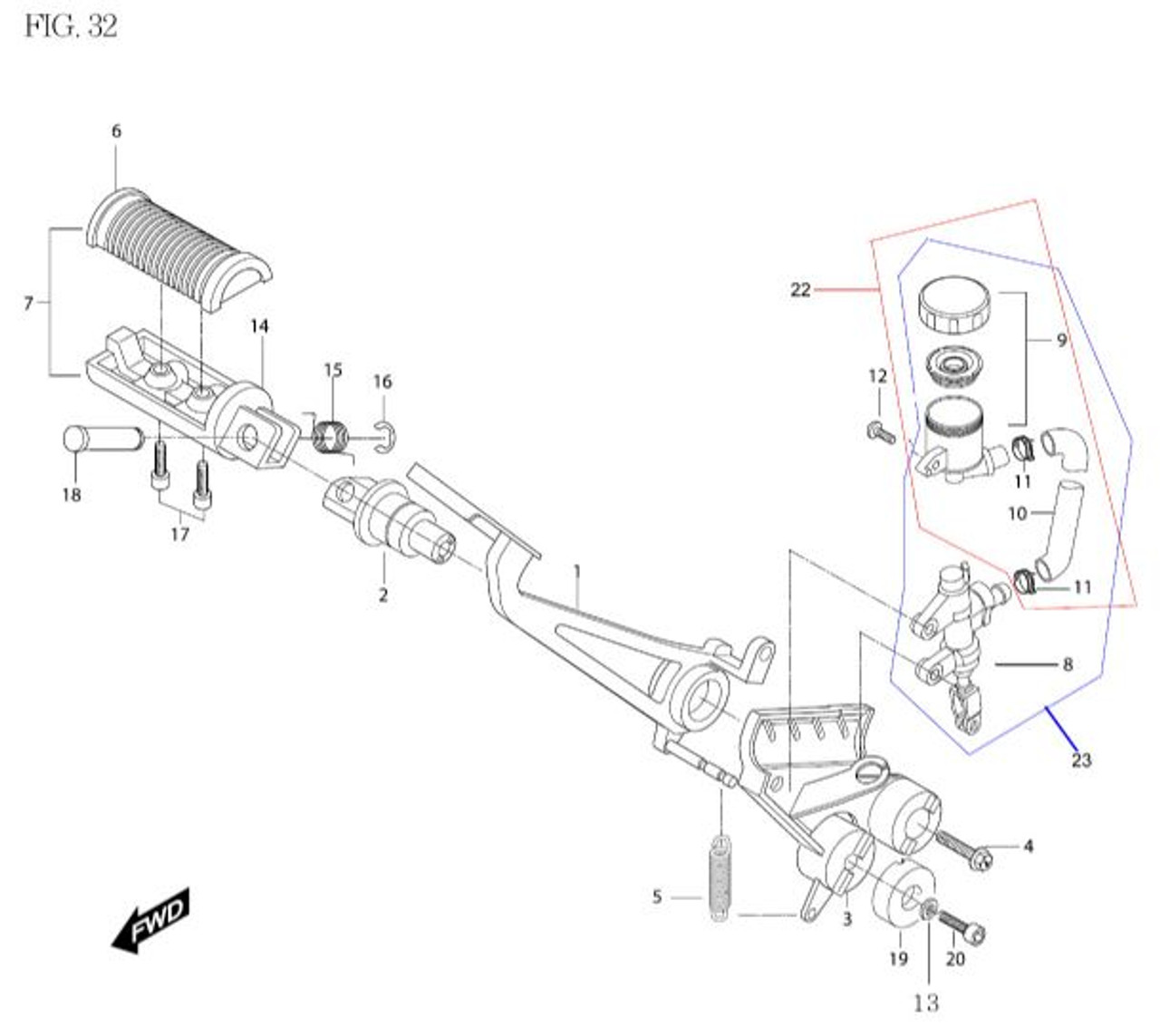 Right Front Footrest Joint Bracket GV650