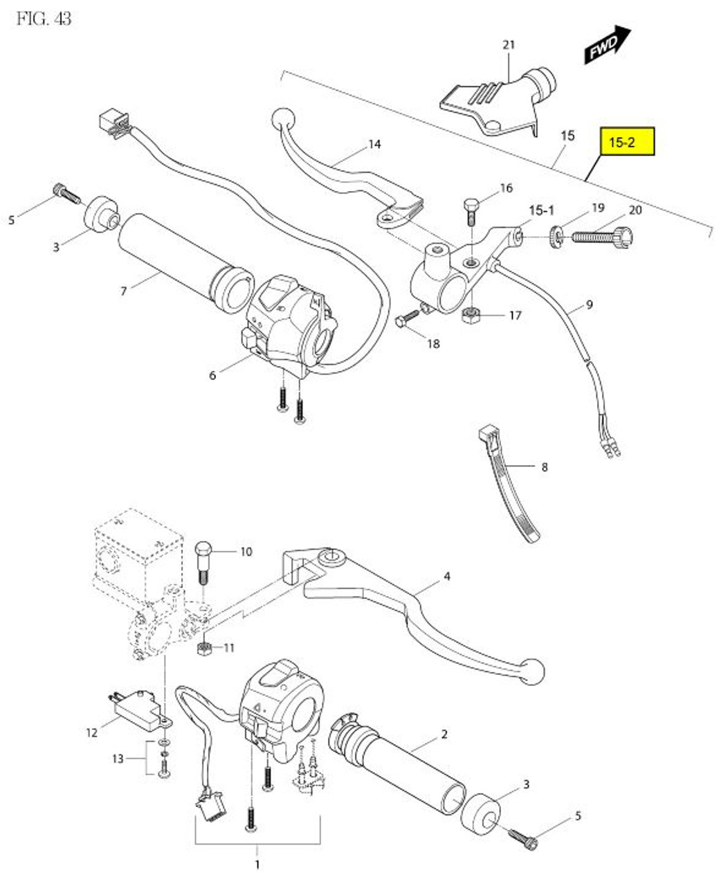 GV650 ST7 Right Side Handle Switch Kill Start Hazards