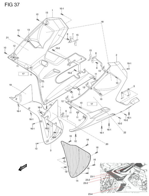 Under Cowling Plate LH Left Side