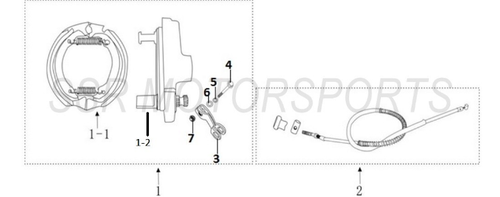 SSR SR70 and SR70 AUTO Front or Rear brake shoe set shoes