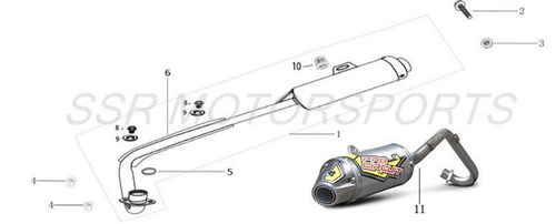 SSR Muffler Exhaust SR70 SR70Auto SR70C SR110 SR110 SEMI