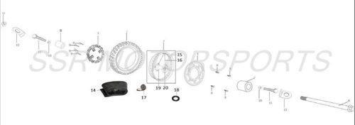 SSR SR110 and SR110SEMI rear wheel rim assembly 110 1.85-10 10 10"