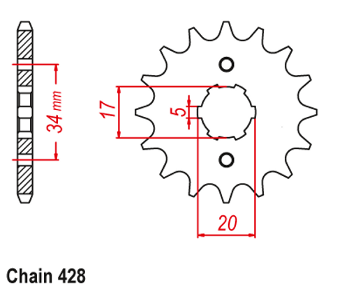 KP Mini 150 15 Tooth Front Sprocket