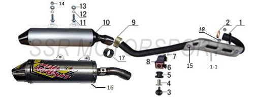 SSR SR150 SR189 Muffler Silencer 150 189