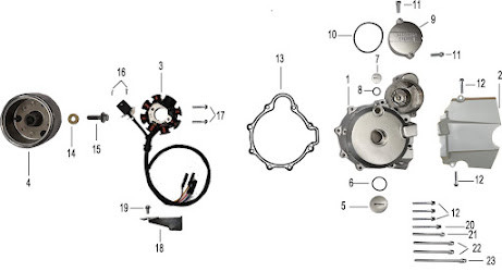 Kayo K2 230 Counter sprocket cover front - Whygostock.com