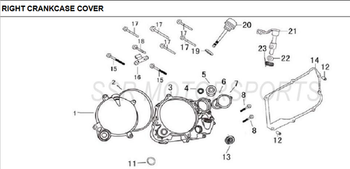 SSR 160 170 Clutch Cover Gasket TR and TX 160TR 160TX 170TR 170TX