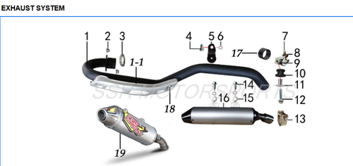 Exhaust Head Pipe Header SR189 SR150 150 189 SSR