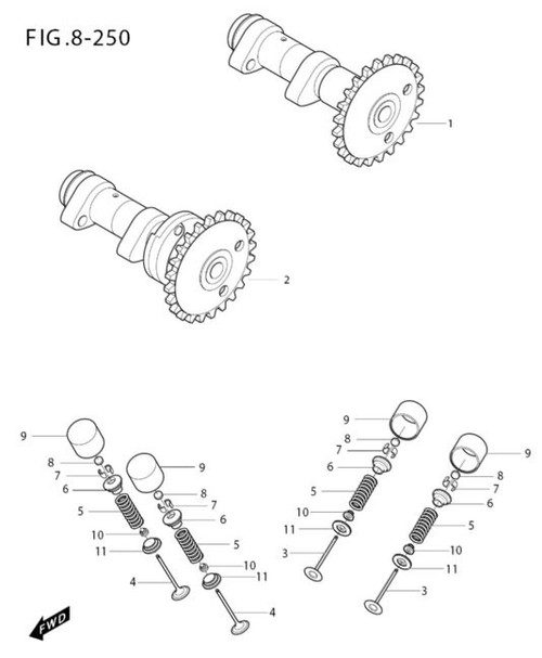 Hyosung MS3-250 and GD250R Intake Valve