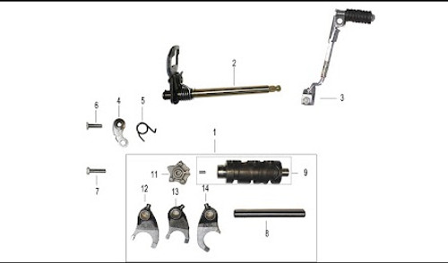 Kayo K2 230 Shift Shaft Shifter