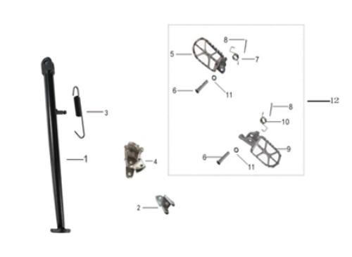 Kayo Left Footrest Peg KT250 K4 250