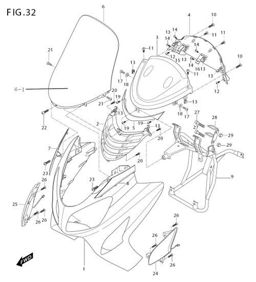 Hyosung MS3-250 Scooter Windshield United Motors Xpeedi 250