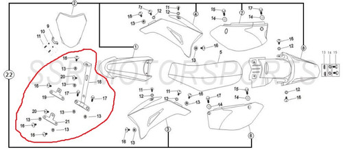 SSR TR Bracket Kit for Front Number Plate and Front Fender 125TR 140TR 110TR 160TR 170TR 110 125 140 160 170