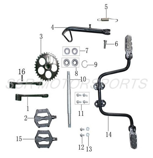 SSR Lazer 6 Footrest Peg Bracket